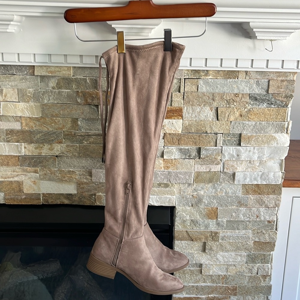 Tall faux suede over the knee or slouchy boot